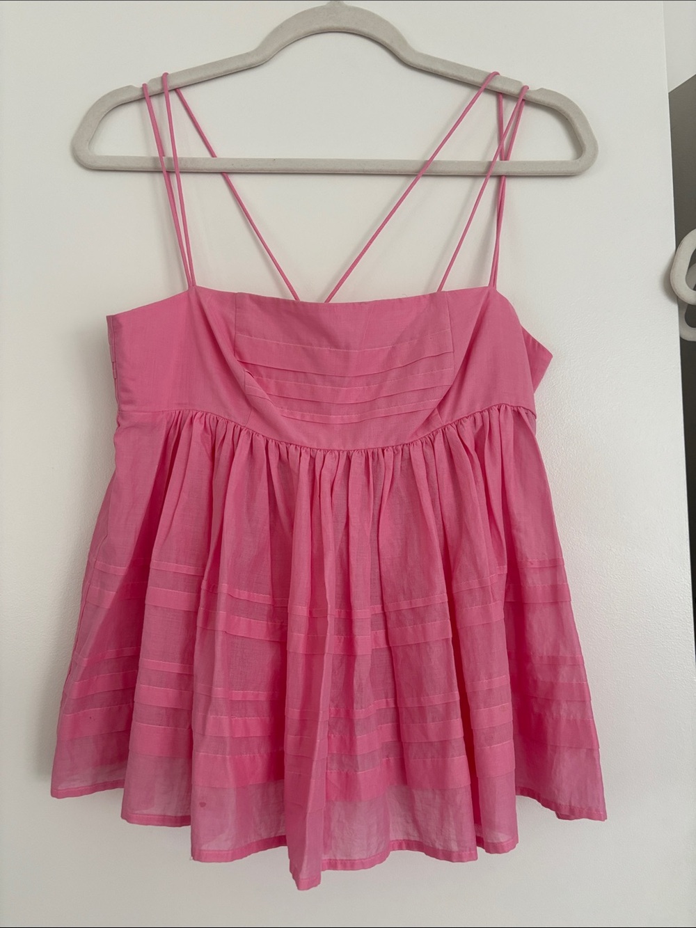 Staud Pink Babydoll Top